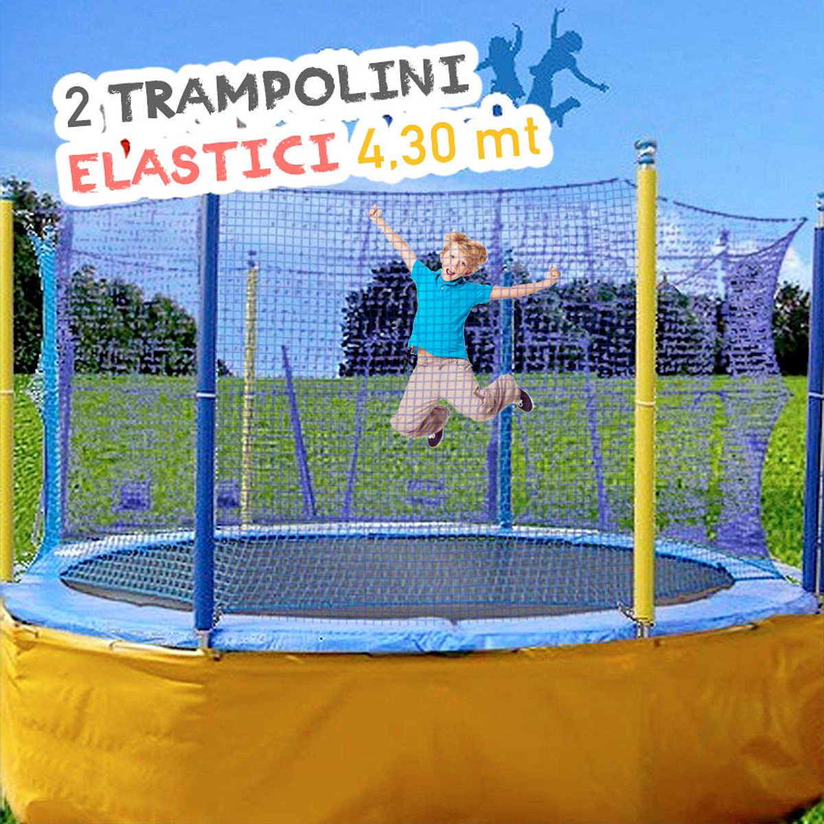 2 trampolini elastici Diam: 4,30 mt