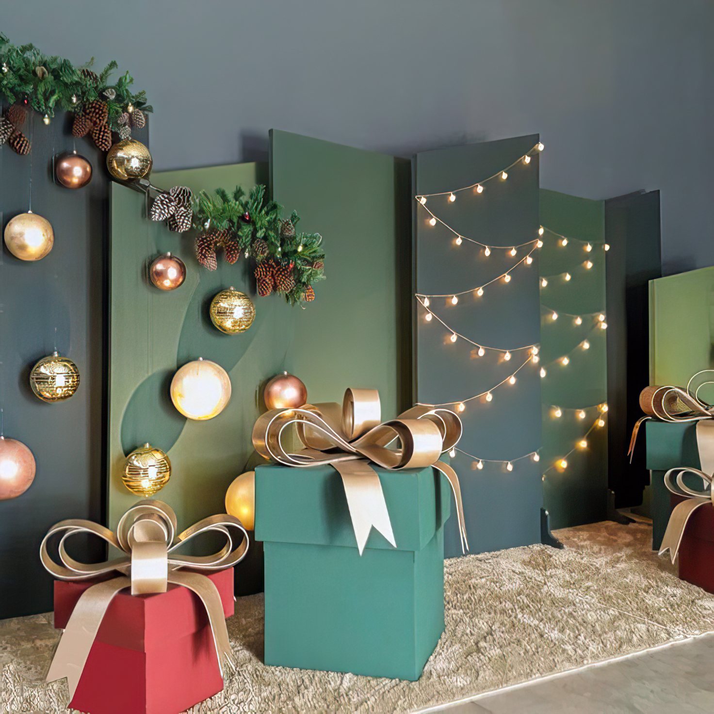 Decorazione fondale Natale London green