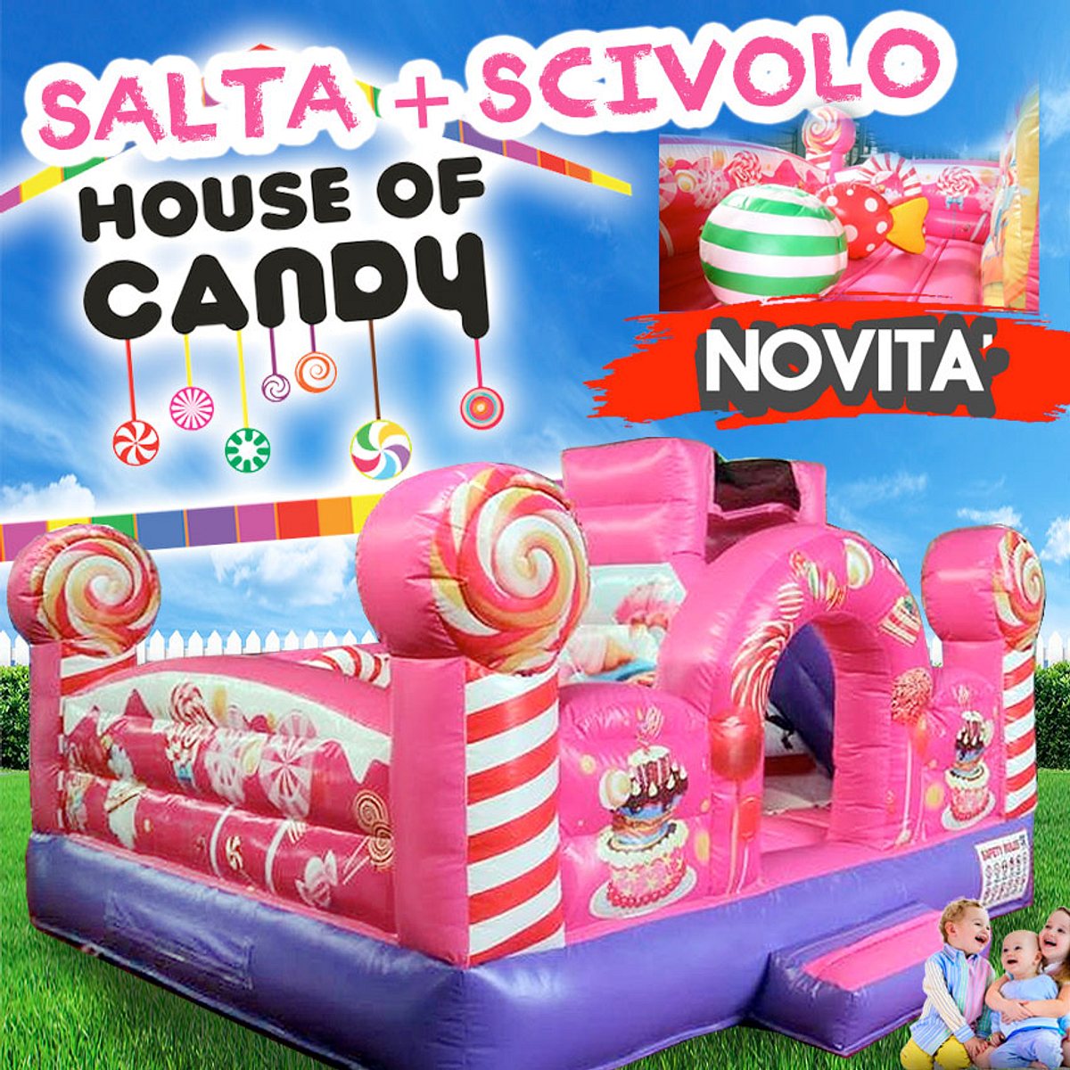 ! SALTA GONFIABILE + SCIVOLO CANDIES NOVITA’ 🔵