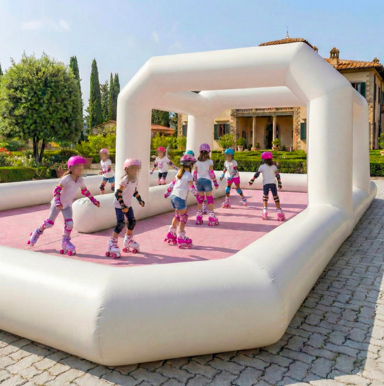 Pista 12×7 Gonfiabile con Pattini a Rotelle