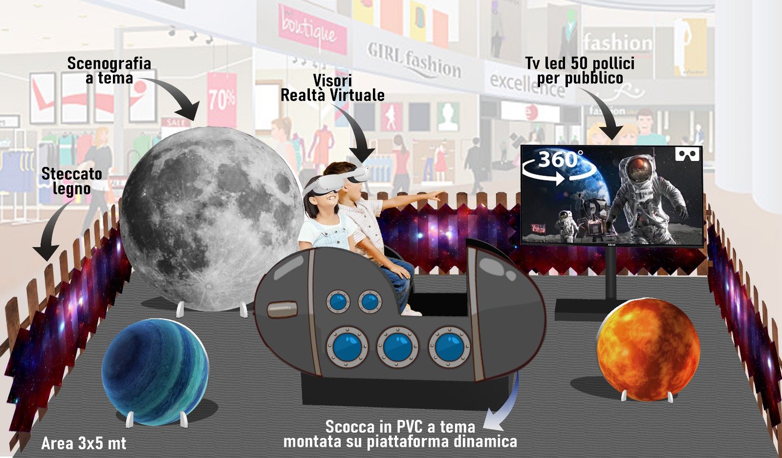 SIMULATORE VIRTUALE SPACE IN MOVIMENTO